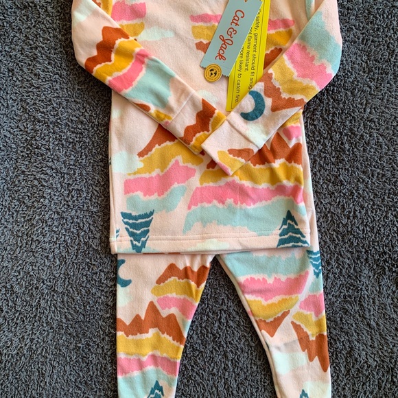 NEW Cat & Jack Baby Girls Mountainscape Tight Fit Pajama Set - Light Pink 2T - Picture 4 of 4